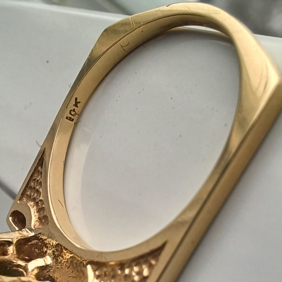 Jade Ring 10K Ring - Size 6-7 - Vintage - Picture 9 of 16